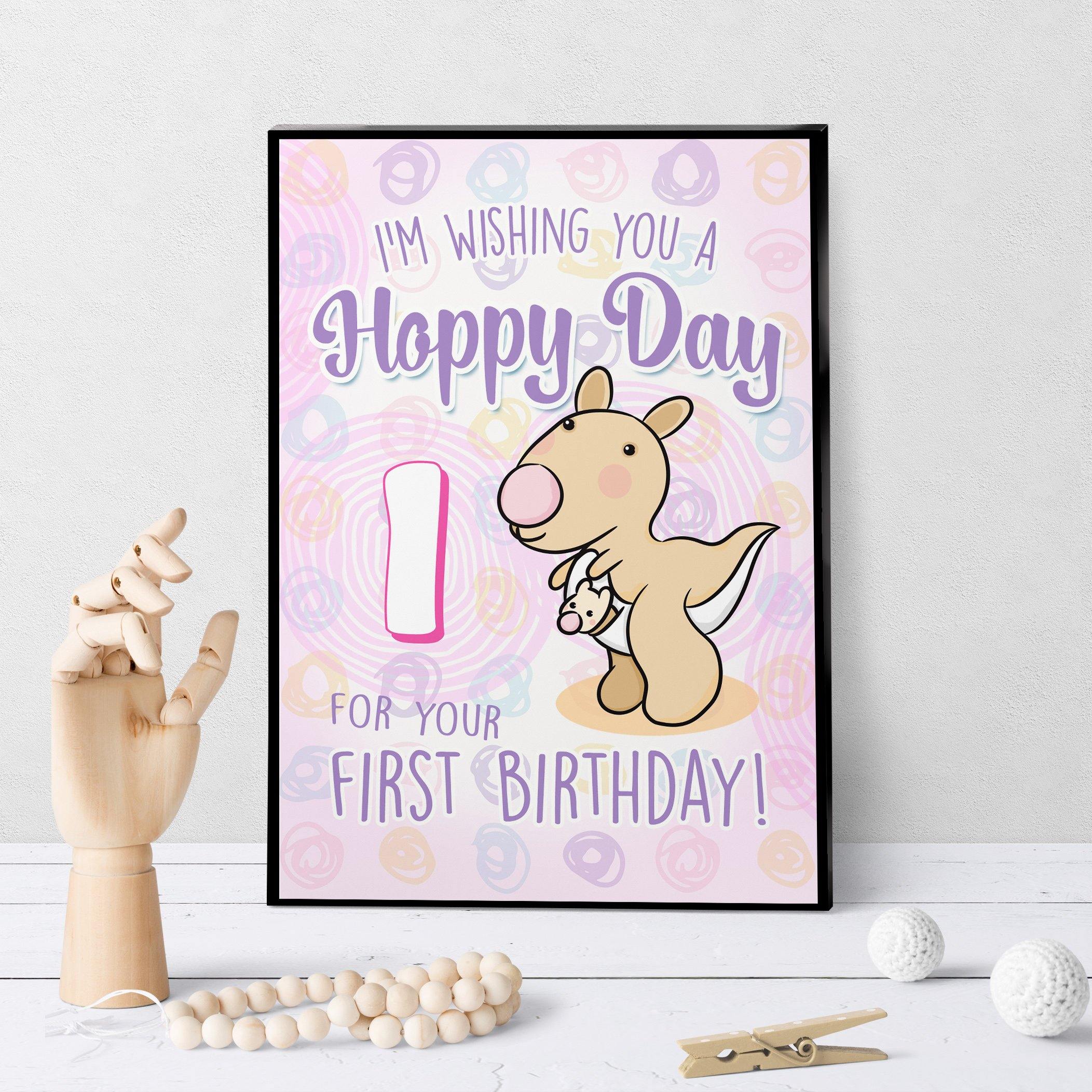 1239 Kangaroo Birthday 1 Art - deloresartcanada