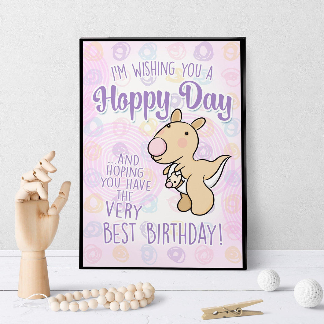 1239 Kangaroo Birthday Art - deloresartcanada