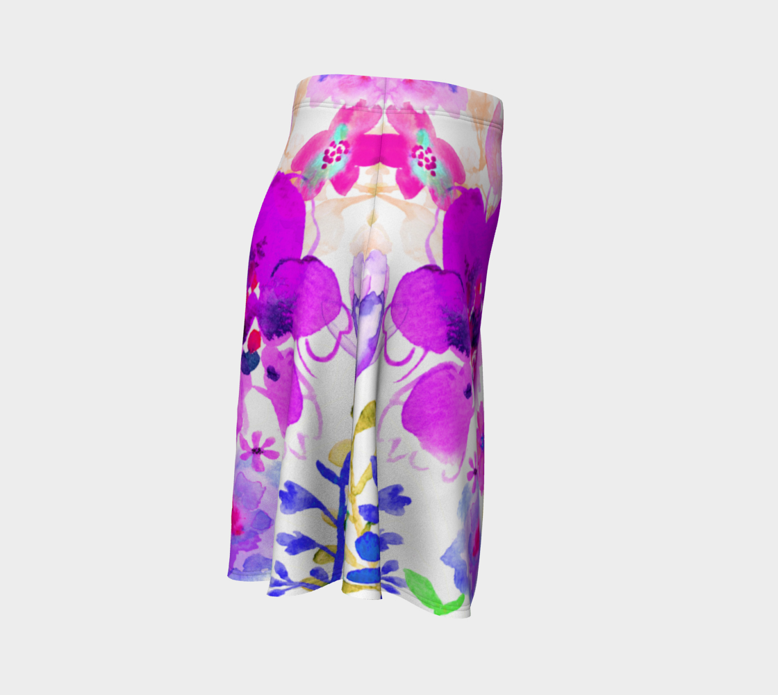 Magentis Floral Flare Skirt by Deloresart