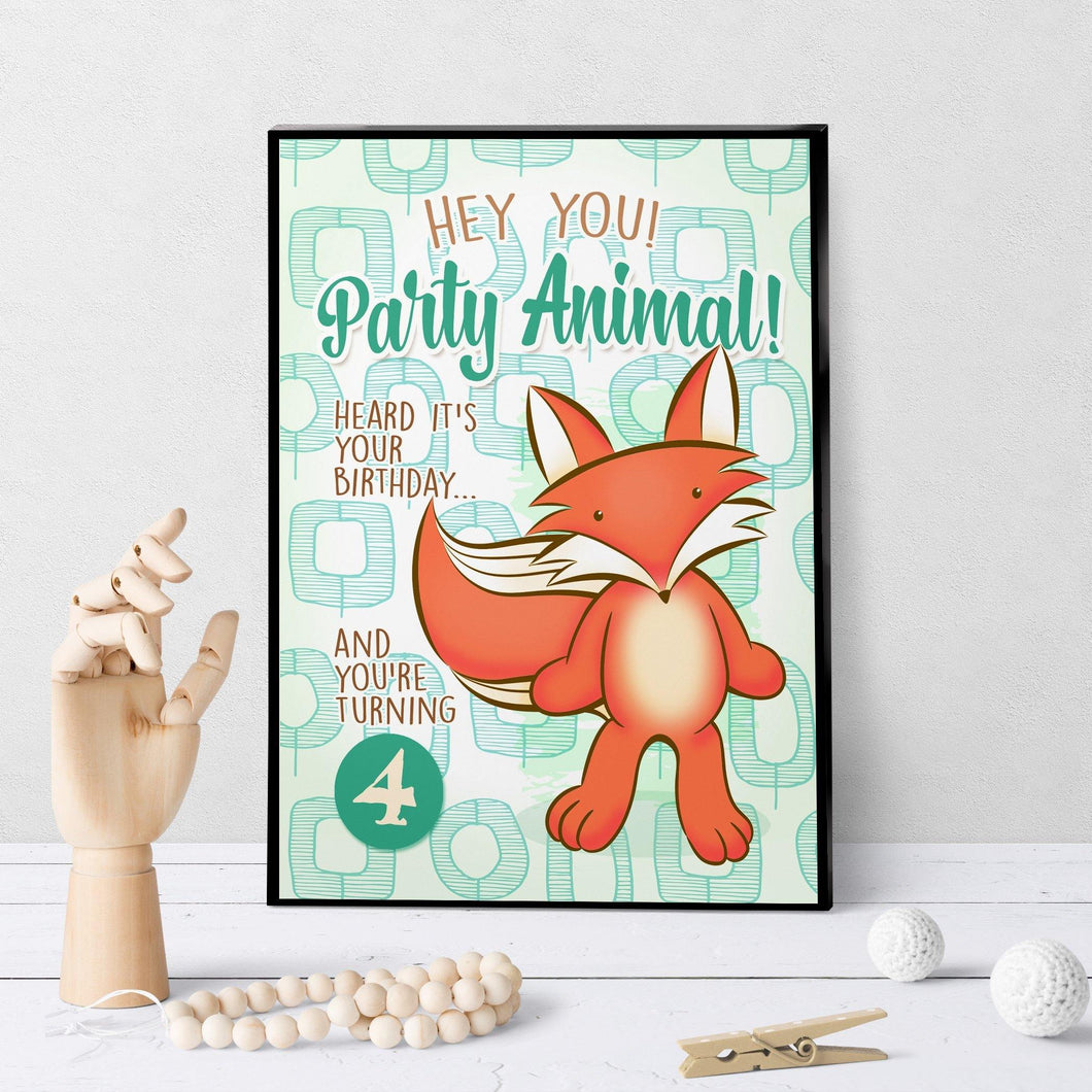 1242 Foxy Birthday 3 Art - deloresartcanada