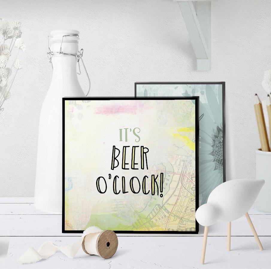 1266 It's Beer O'clock V3 Art - deloresartcanada