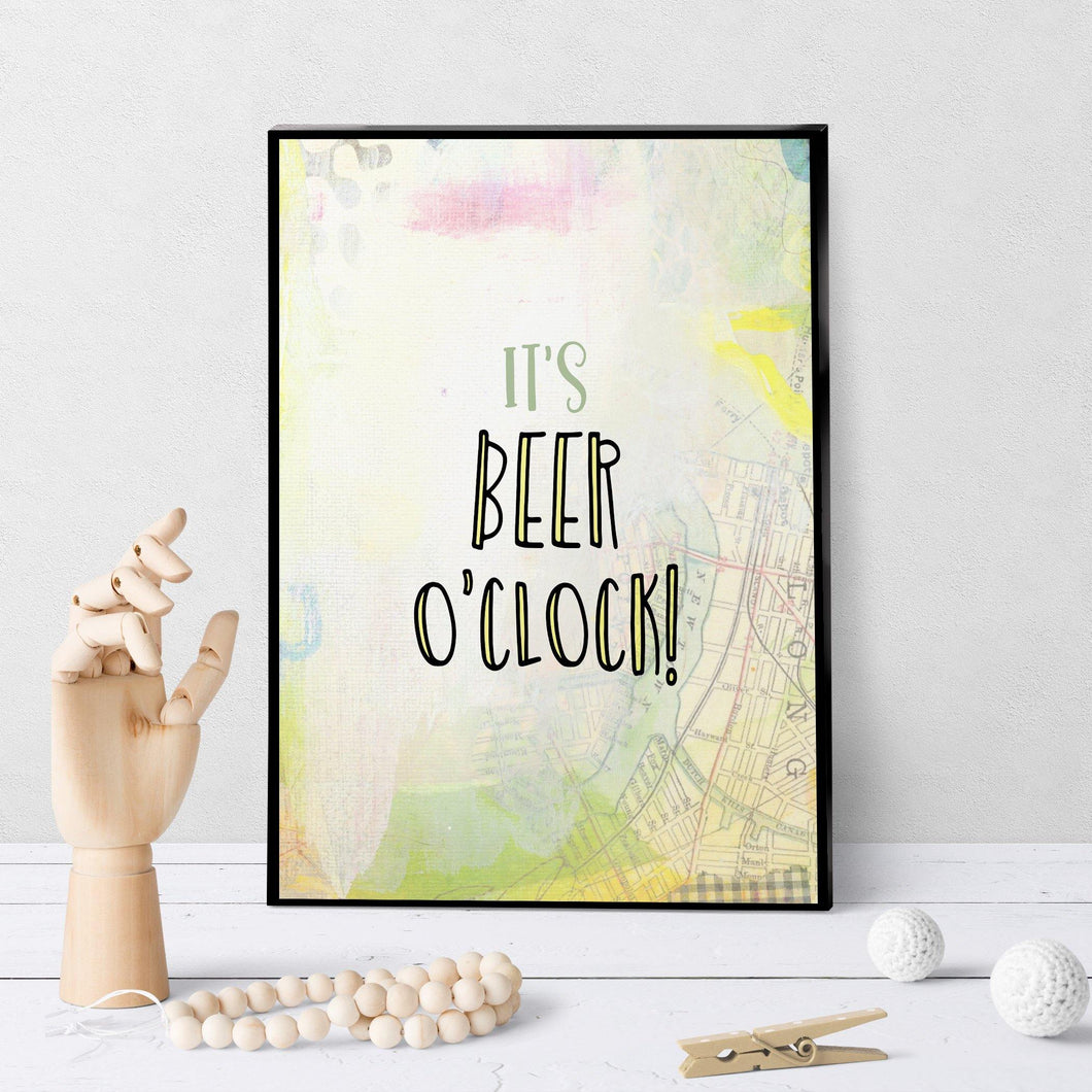 1266 It's Beer O'clock V3 Art - deloresartcanada