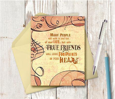 0127 Friends Footprints Note Card - deloresartcanada