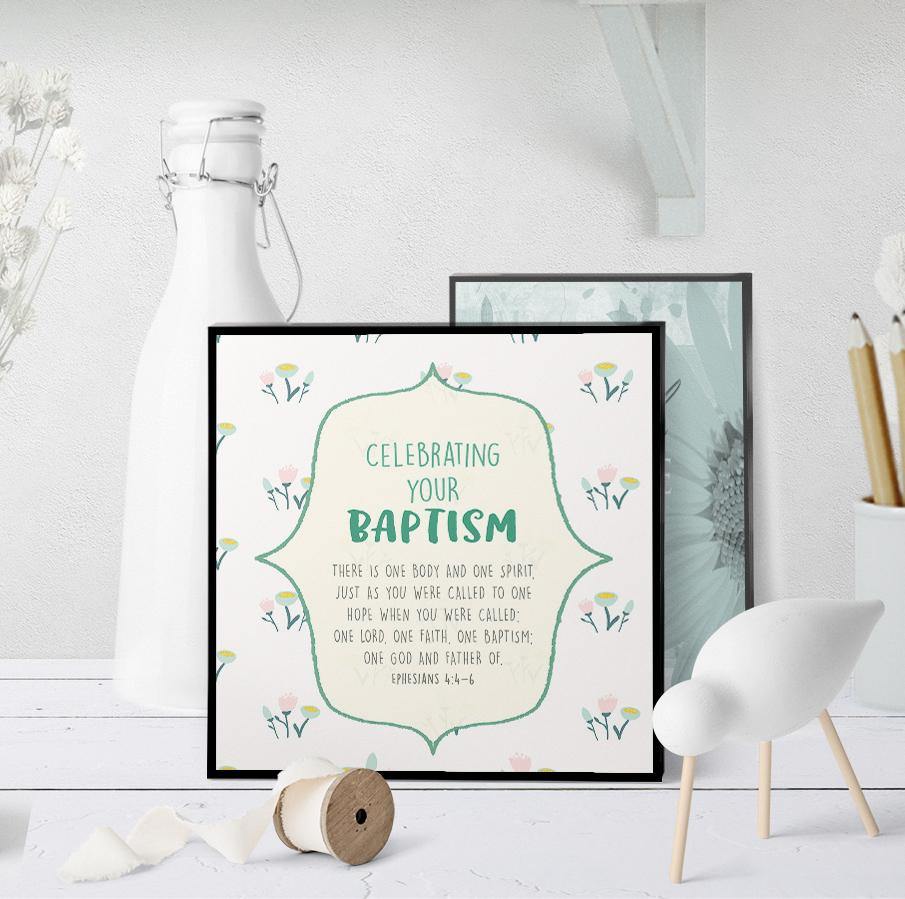 1290 One Lord, One Faith Baptism Art - deloresartcanada