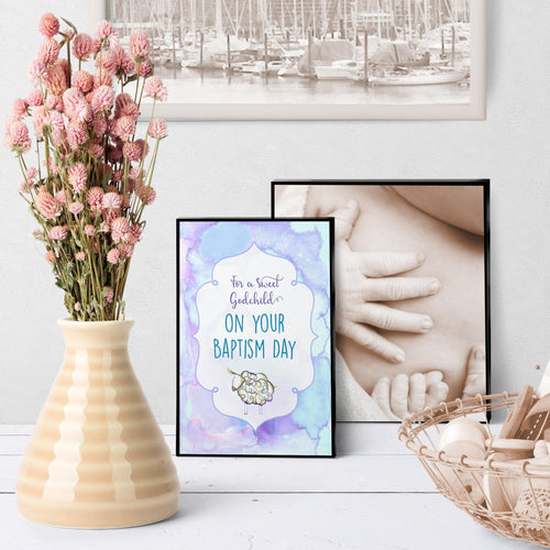 1291 Sweet Godchild Baptism Art - deloresartcanada