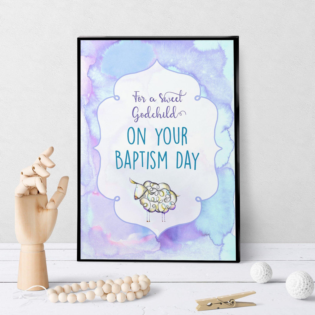 1291 Sweet Godchild Baptism Art - deloresartcanada