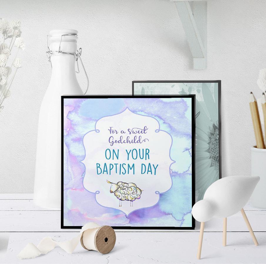 1291 Sweet Godchild Baptism Art - deloresartcanada