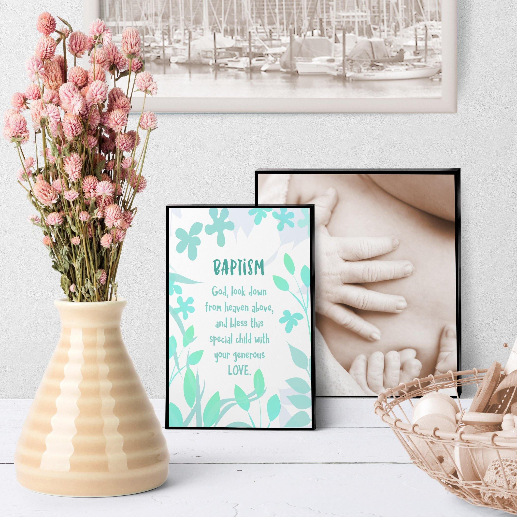 1293 God Bless With Generous Love Baptism Art - deloresartcanada