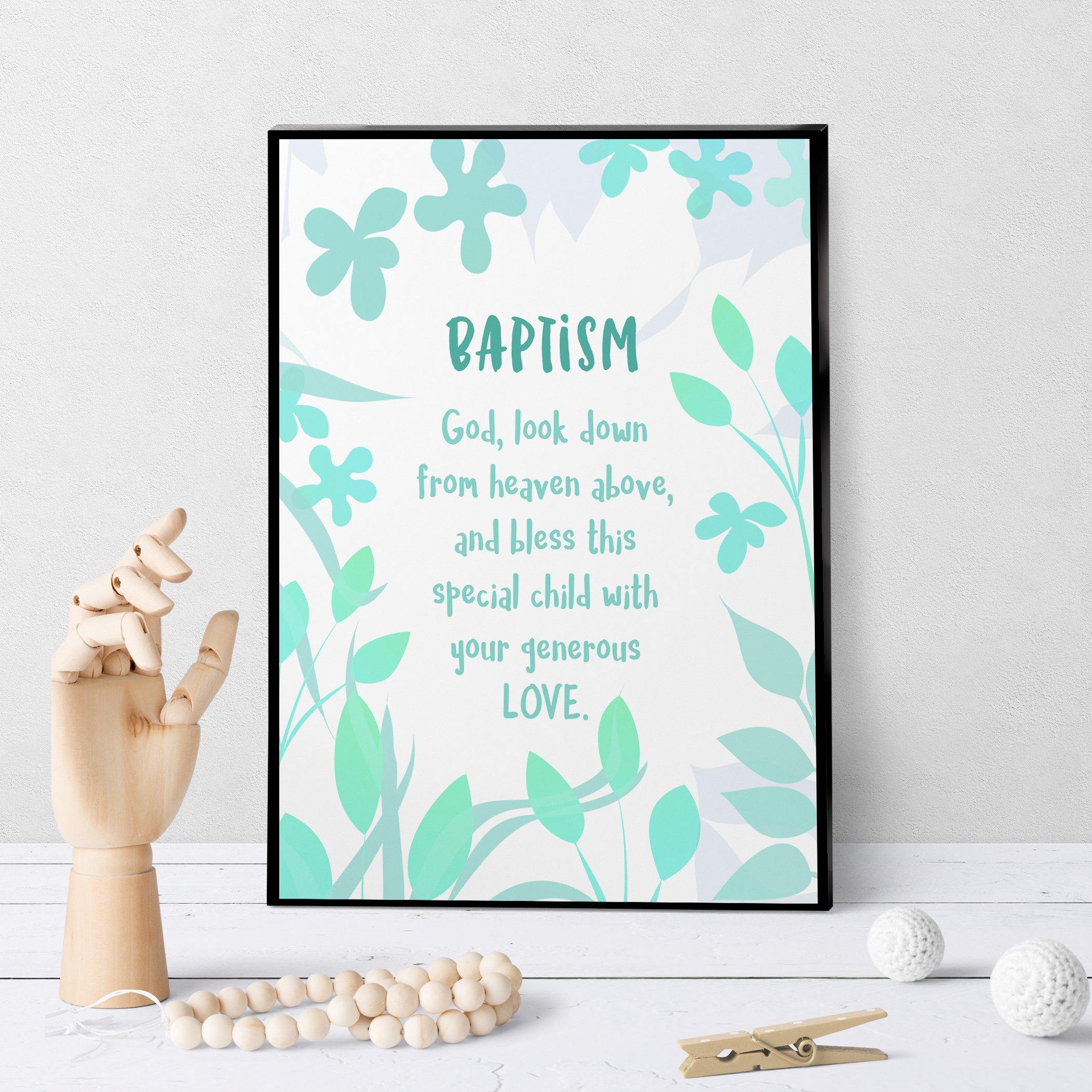 1293 God Bless With Generous Love Baptism Art - deloresartcanada