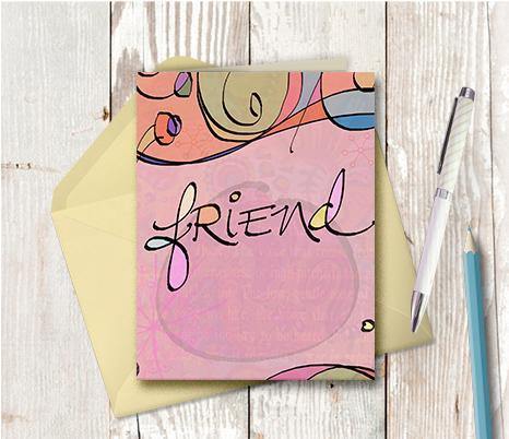 0129 Friend Note Card - deloresartcanada