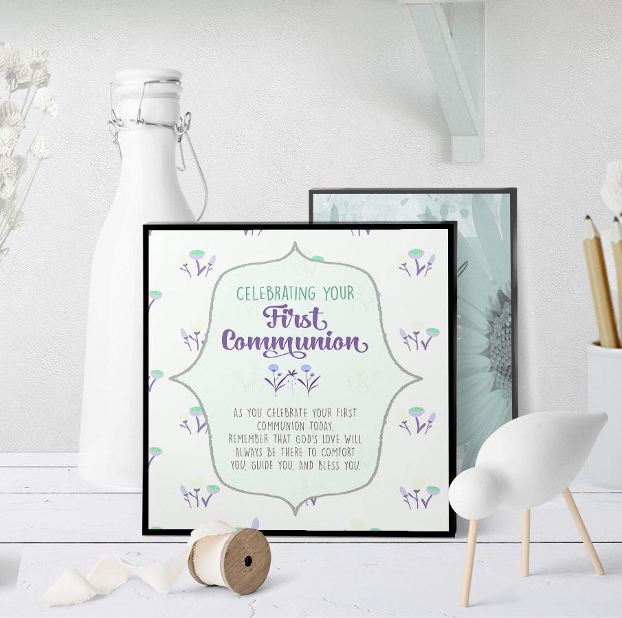 1301 First Communion God's Love Art - deloresartcanada
