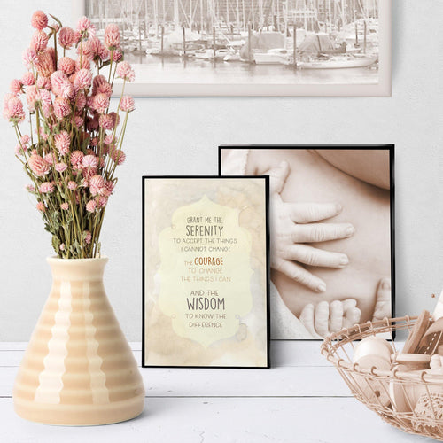 1307 Serenity Prayer Soft Neutral Watercolor Art - deloresartcanada