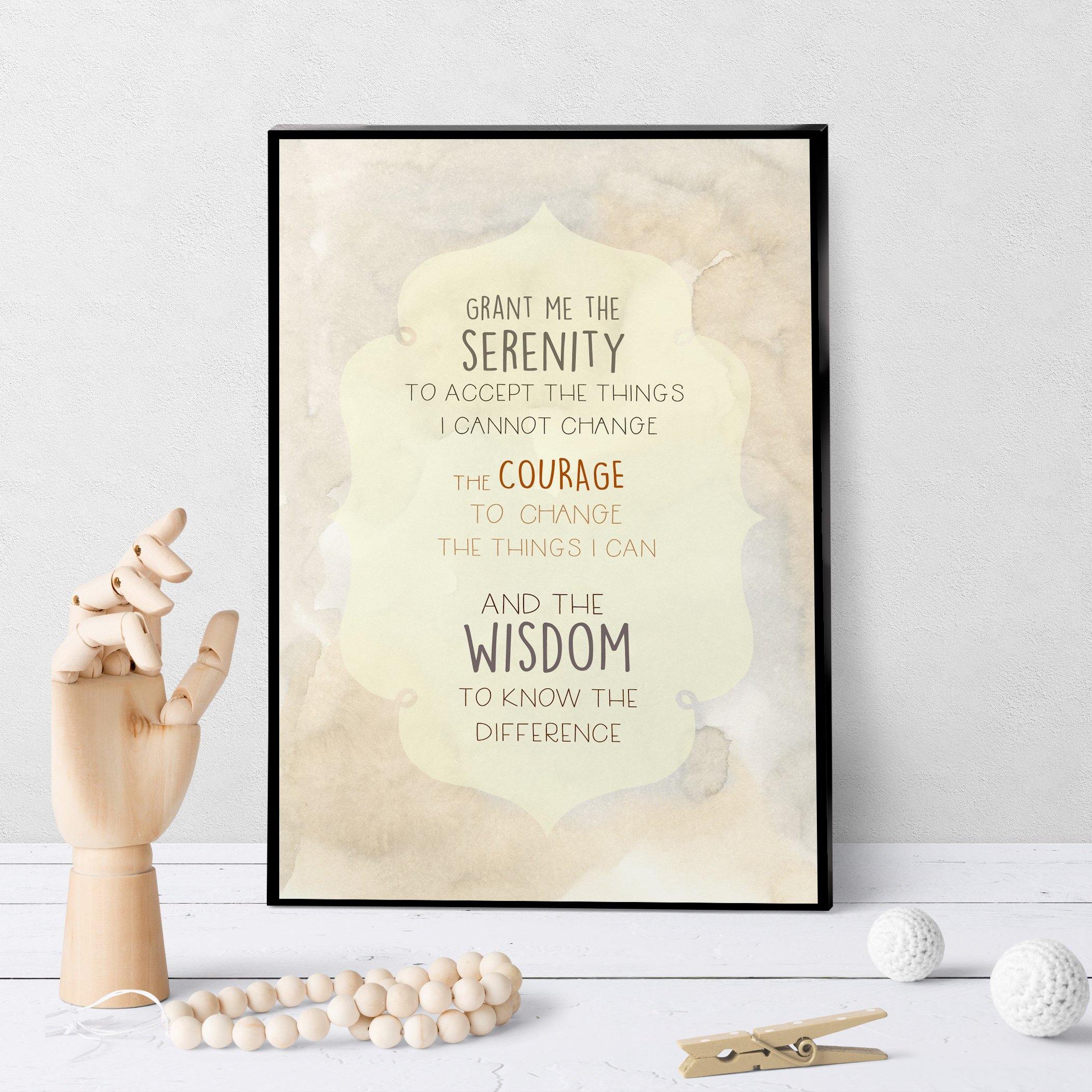 1307 Serenity Prayer Soft Neutral Watercolor Art - deloresartcanada