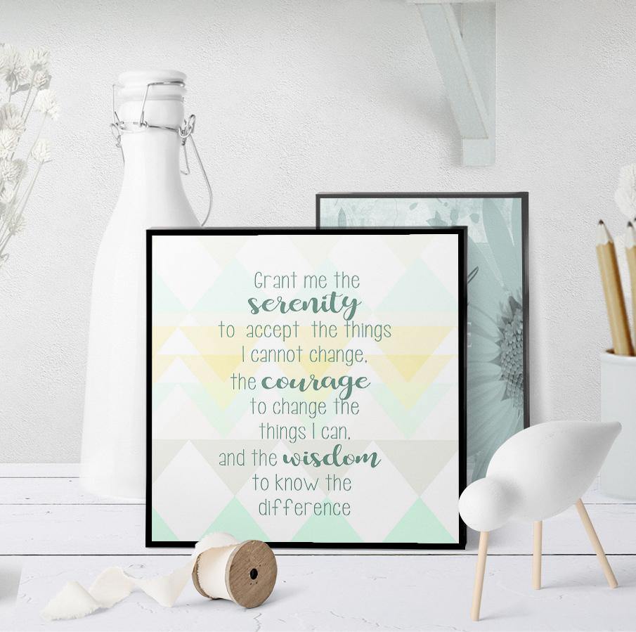 1310 Serenity Prayer Abstract Triangles Art - deloresartcanada