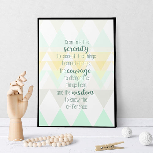1310 Serenity Prayer Abstract Triangles Art - deloresartcanada