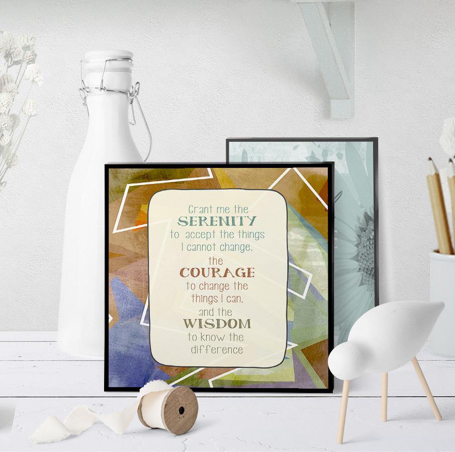 1311 Serenity Prayer Bold Abstract Art - deloresartcanada