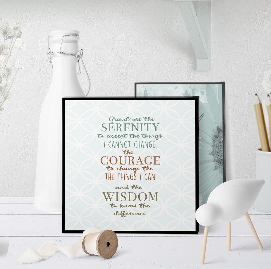 1312 Serenity Prayer Soft Blue Art - deloresartcanada