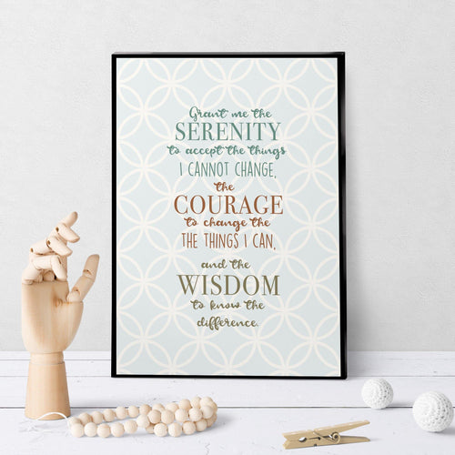 1312 Serenity Prayer Soft Blue Art - deloresartcanada