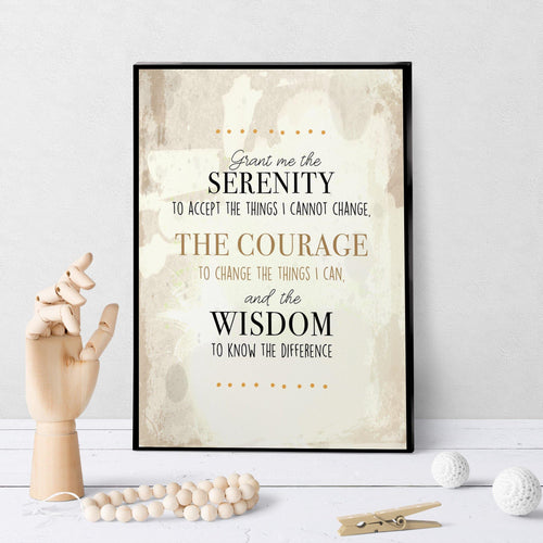 1314 Serenity Prayer Mixed Media Abstract Art - deloresartcanada