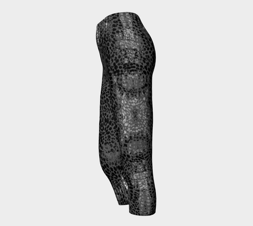 Earth Message Black Capris - deloresartcanada