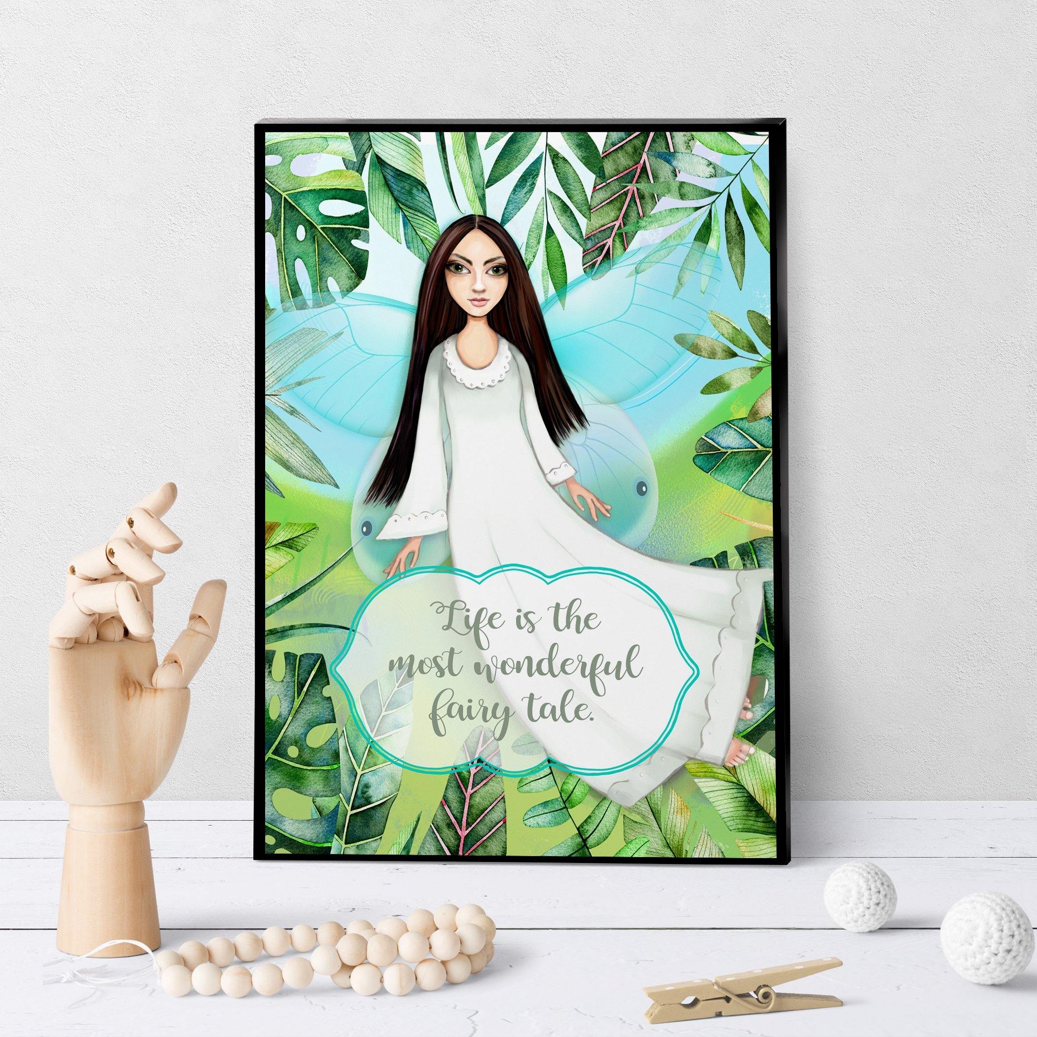 1324 Angel Life Is A Fairy Tale Ethnic Girl Art