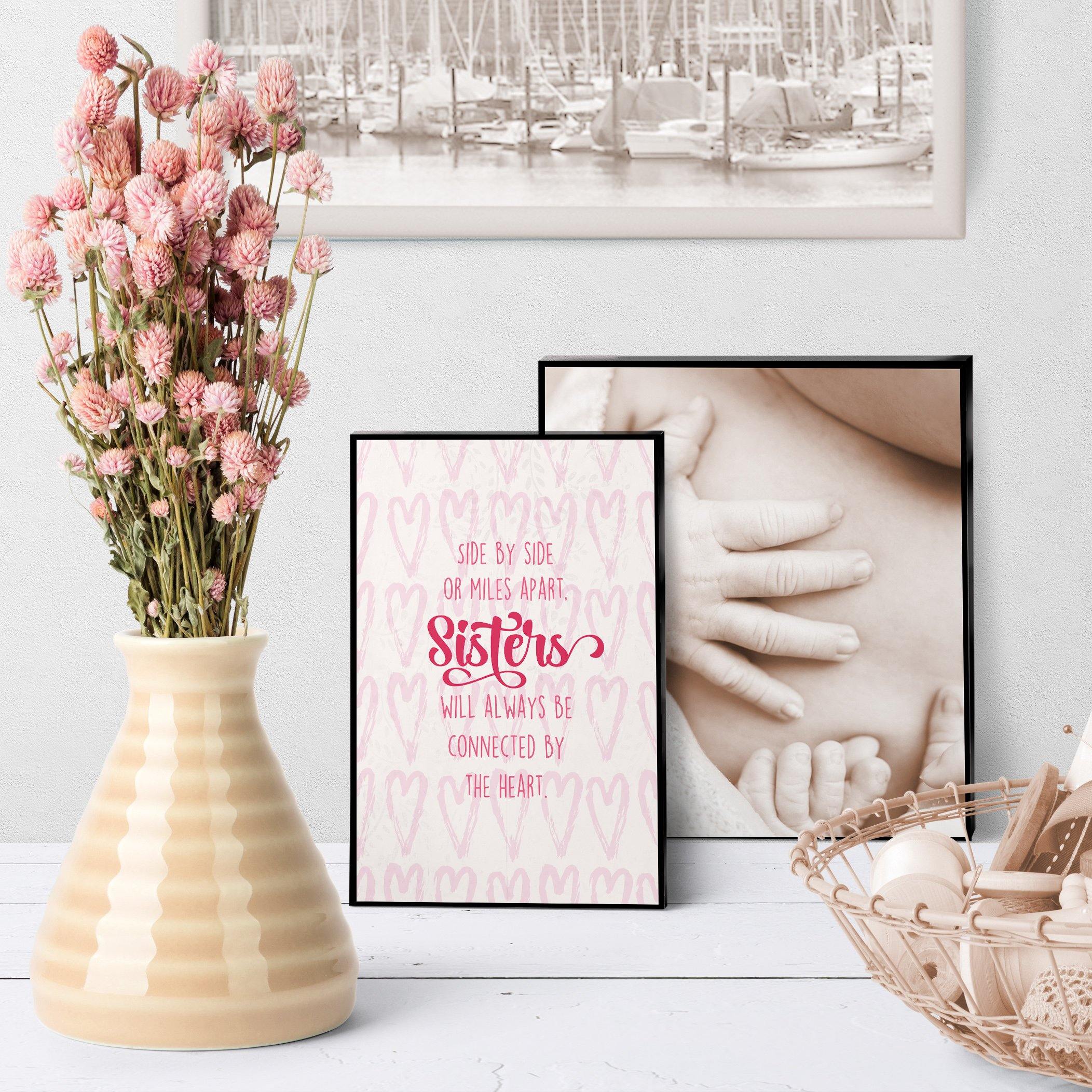 1331 Sisters Side By Side Connected By Heart Art - deloresartcanada