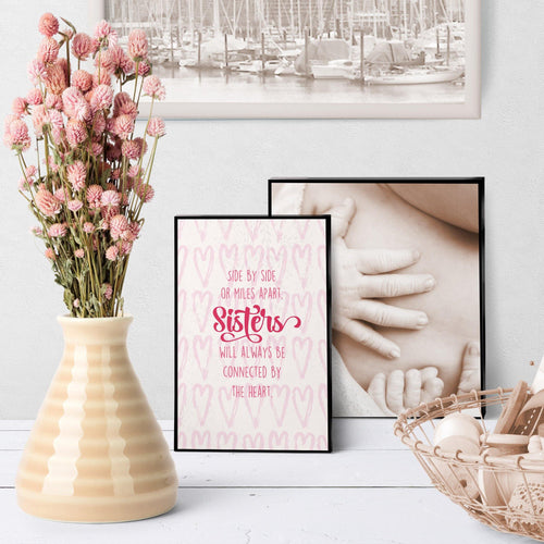 1331 Sisters Side By Side Connected By Heart Art - deloresartcanada