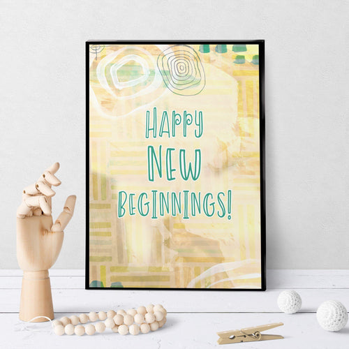 1341 Happy New Beginnings Art - deloresartcanada