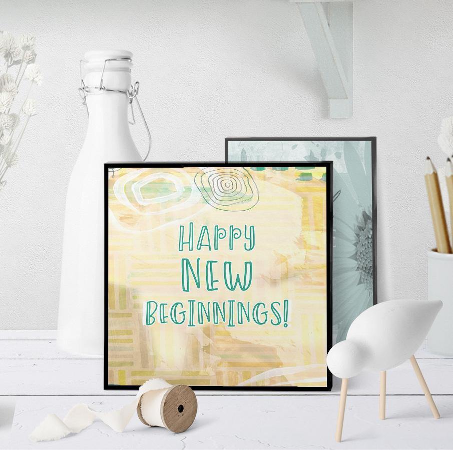 1341 Happy New Beginnings Art - deloresartcanada
