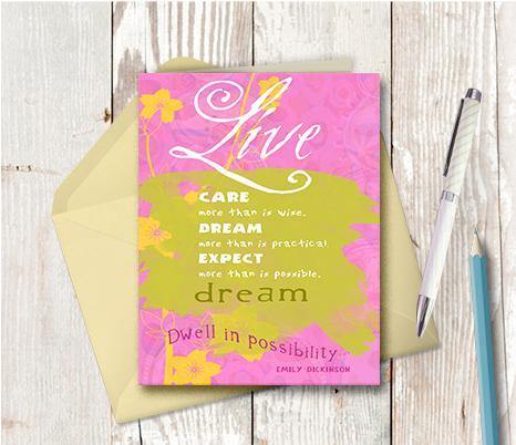 0135 Live Care Dream Brown Note Card - deloresartcanada
