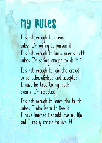 0136 My Rules Note Card - deloresartcanada