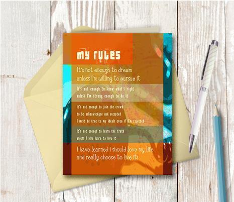 0136 My Rules Note Card - deloresartcanada