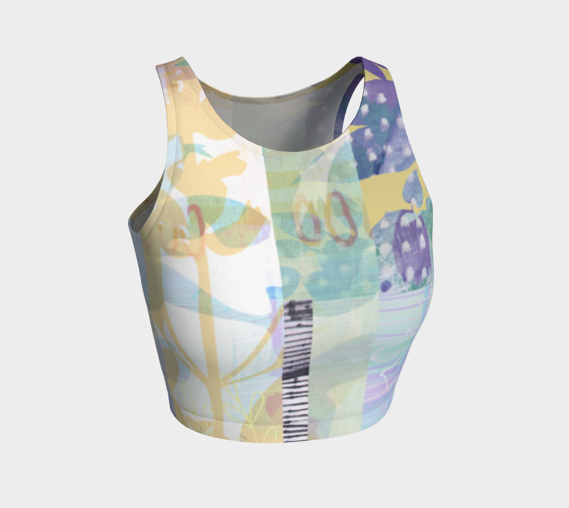Kindred Leaf Collage Crop Top by Deloresart - deloresartcanada