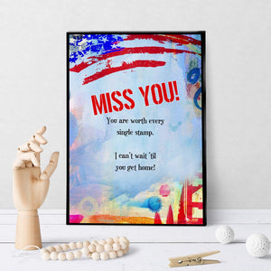 1374 Miss You Red White And Blue Art - deloresartcanada