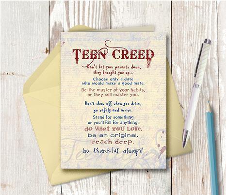 0139 Teen Creed Note Card - deloresartcanada