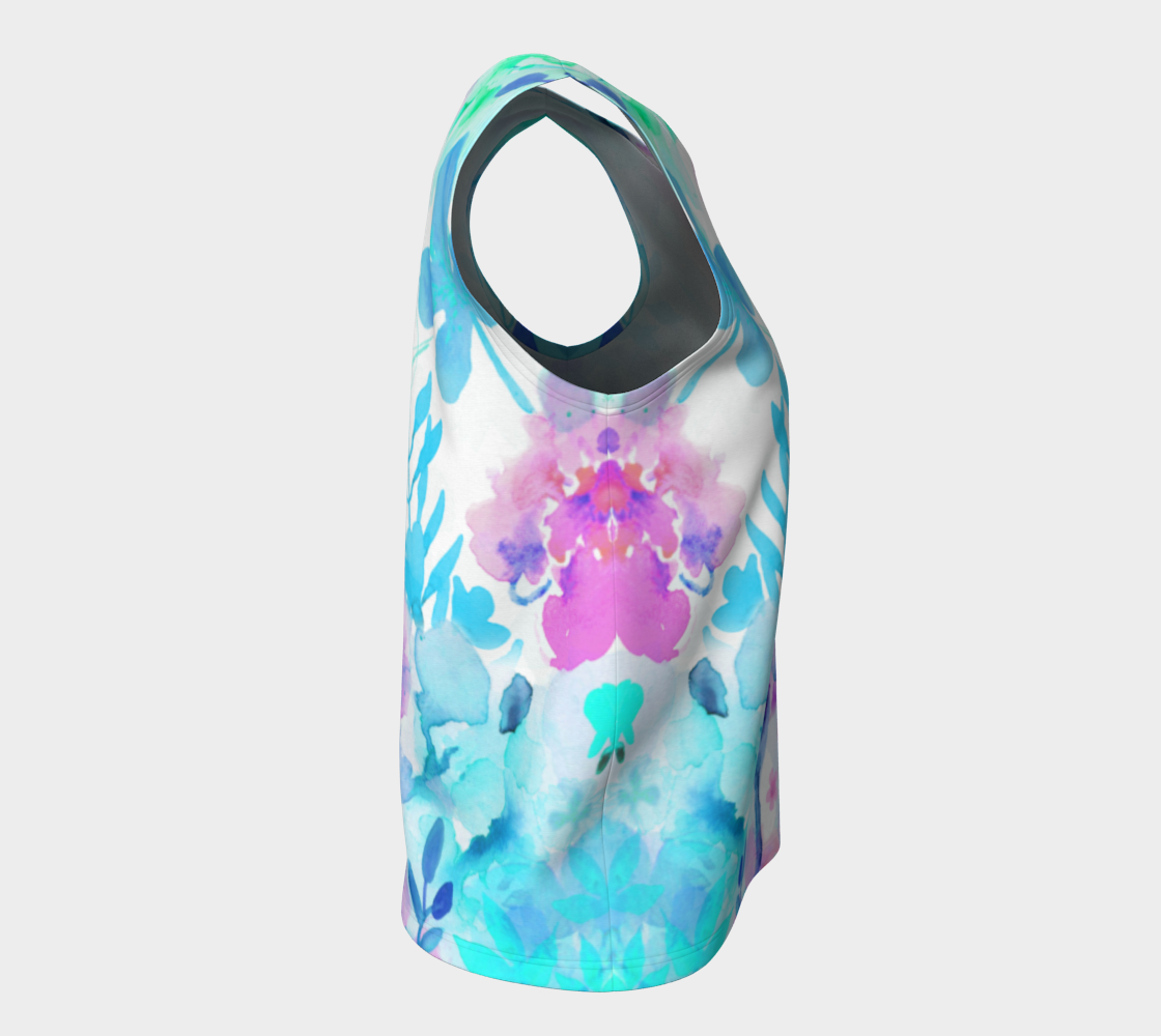 Nature's Bounty Loose Tank in Turquoise and Pink - deloresartcanada