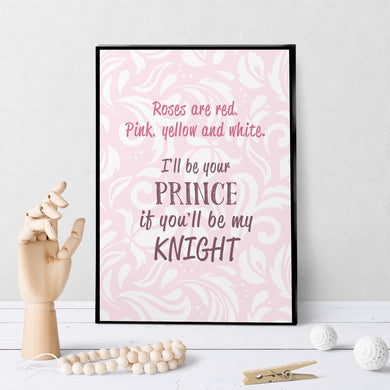 1403 Roses Are Red, I'll Be Your Knight Art - deloresartcanada