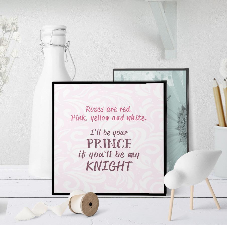 1403 Roses Are Red, I'll Be Your Knight Art - deloresartcanada