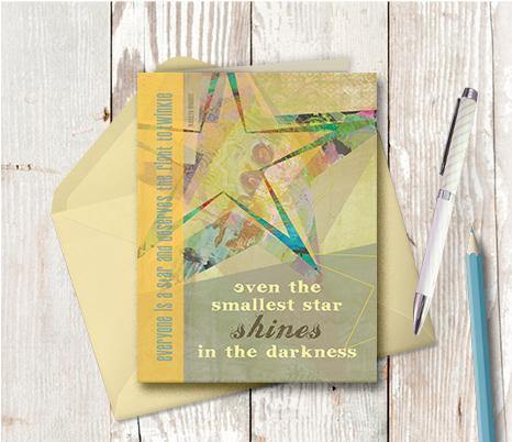 0144 Star Shines Note Card - deloresartcanada
