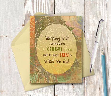 0145 Work Friend Note Card - deloresartcanada