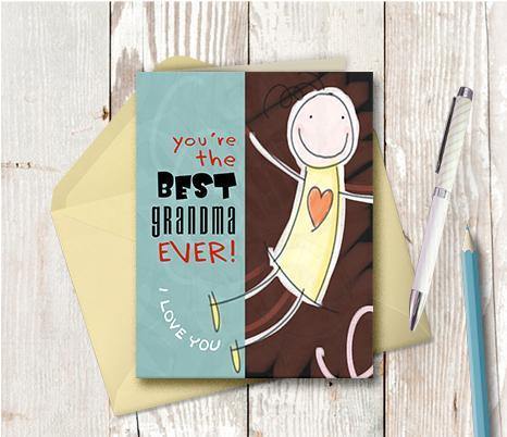 0150 Grandma Note Card - deloresartcanada