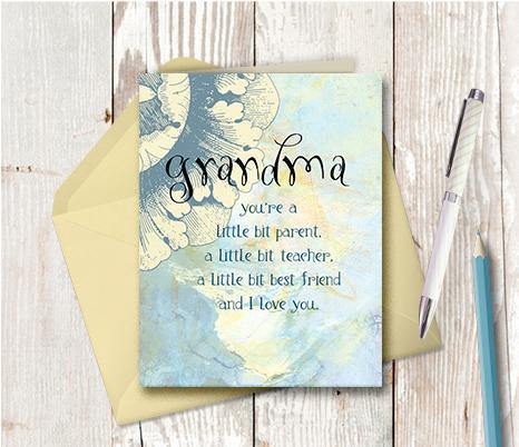 0151 Grandma Note Card - deloresartcanada