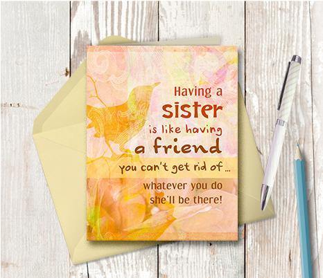 0154  Sister-Friend Note Card - deloresartcanada
