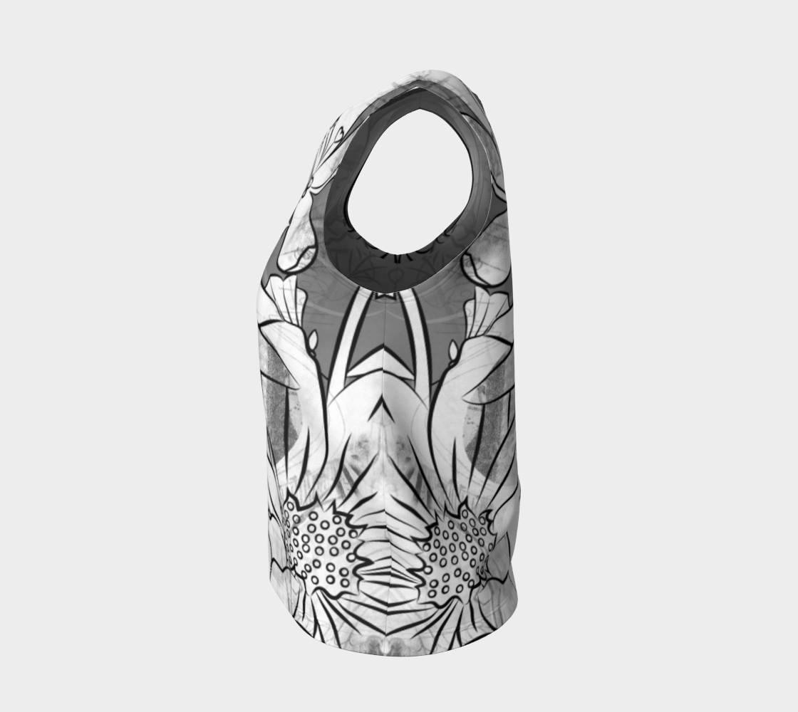Flower Meadow Loose Tank in Greys - deloresartcanada