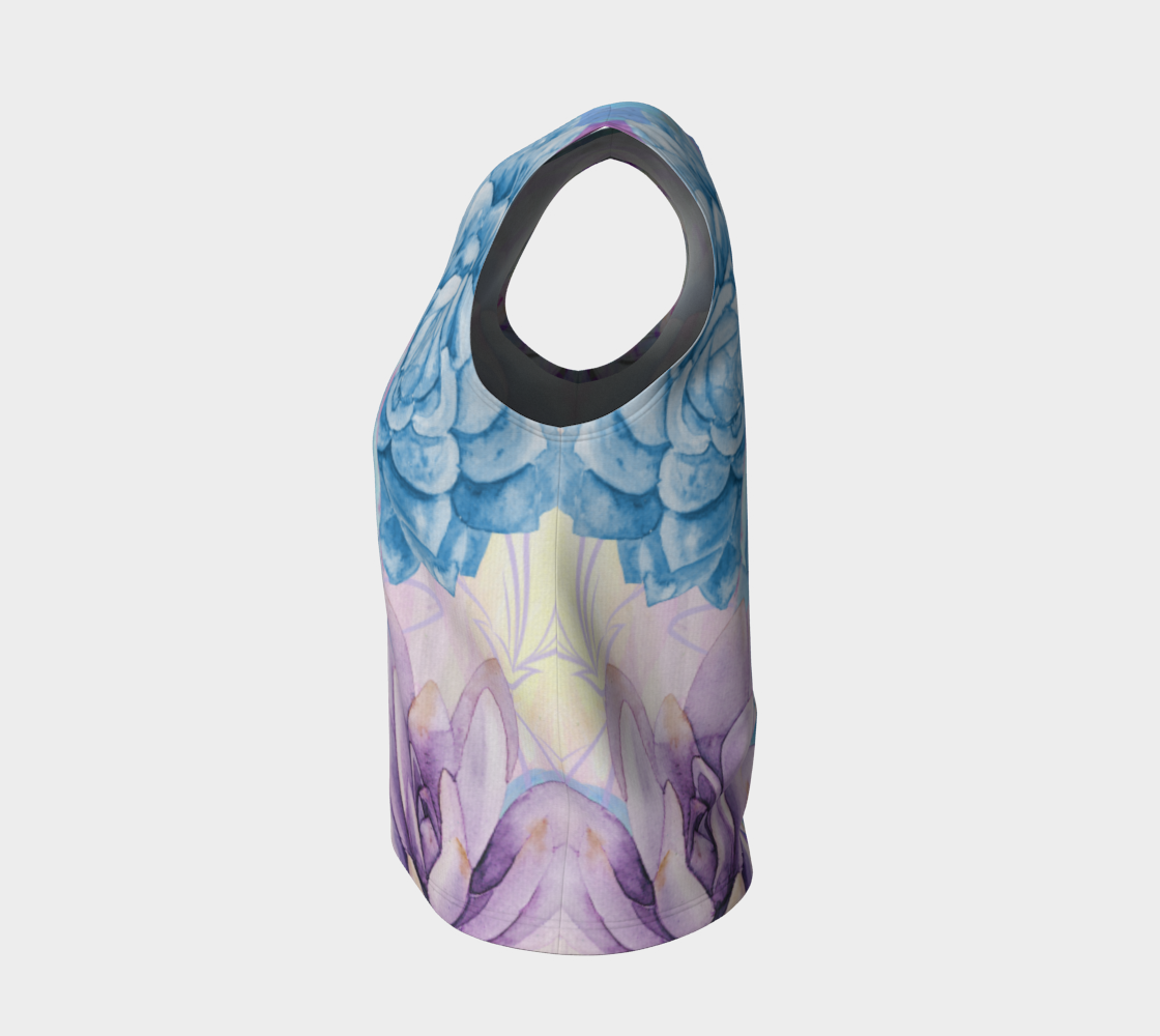 Let's Lovely Garden Loose Tank in Mauve and Blue - deloresartcanada