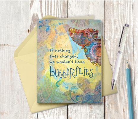 0171 Butterflies Note Card - deloresartcanada
