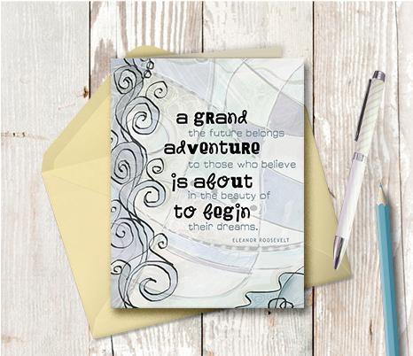 0172 Grand Adventure Note Card - deloresartcanada