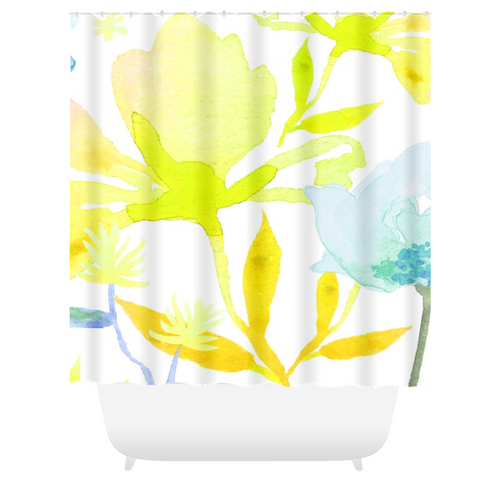 Dreamy Garden Yellow Shower Curtains - deloresartcanada
