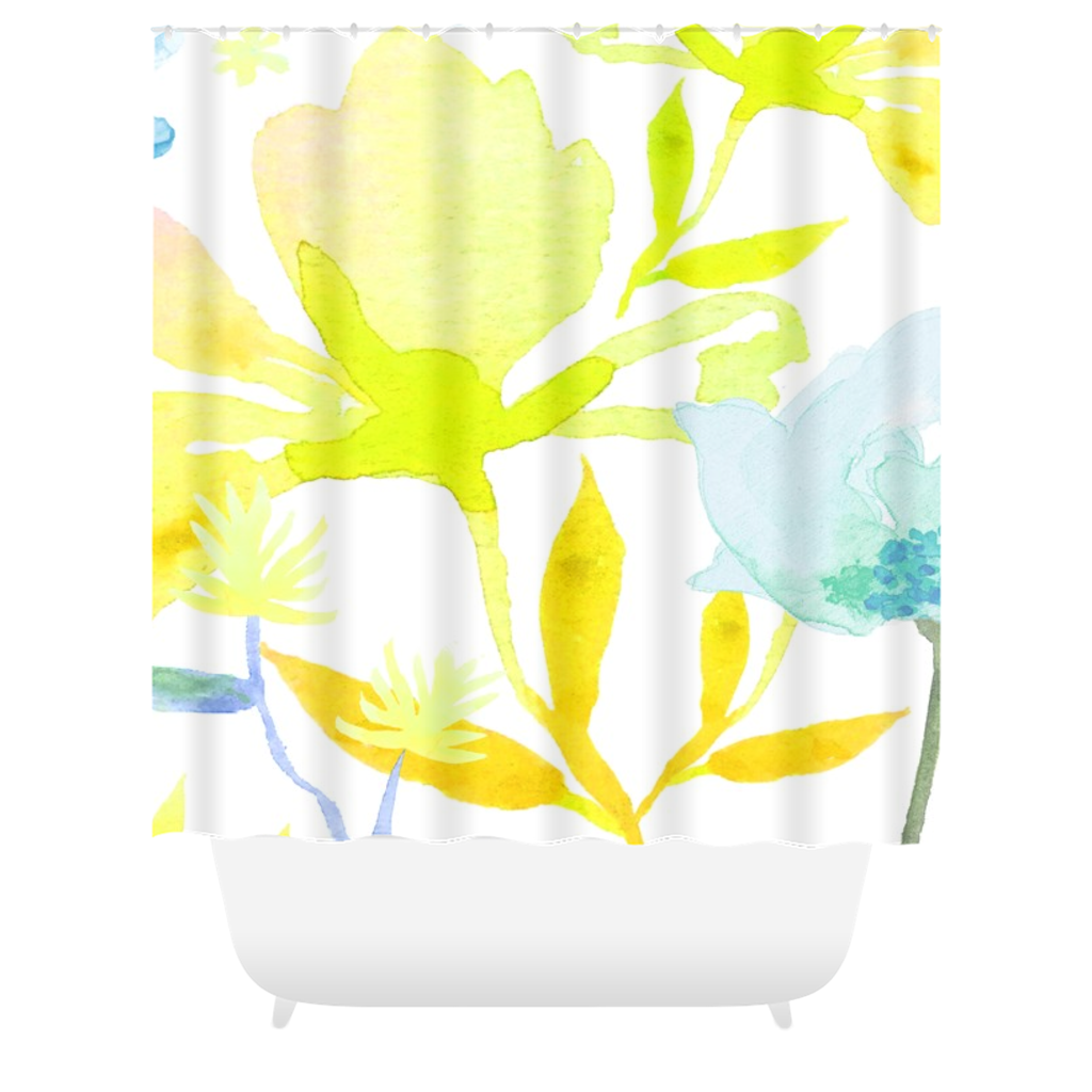 Dreamy Garden Yellow Shower Curtains - deloresartcanada