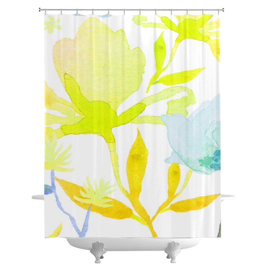 Dreamy Garden Yellow Shower Curtains - deloresartcanada